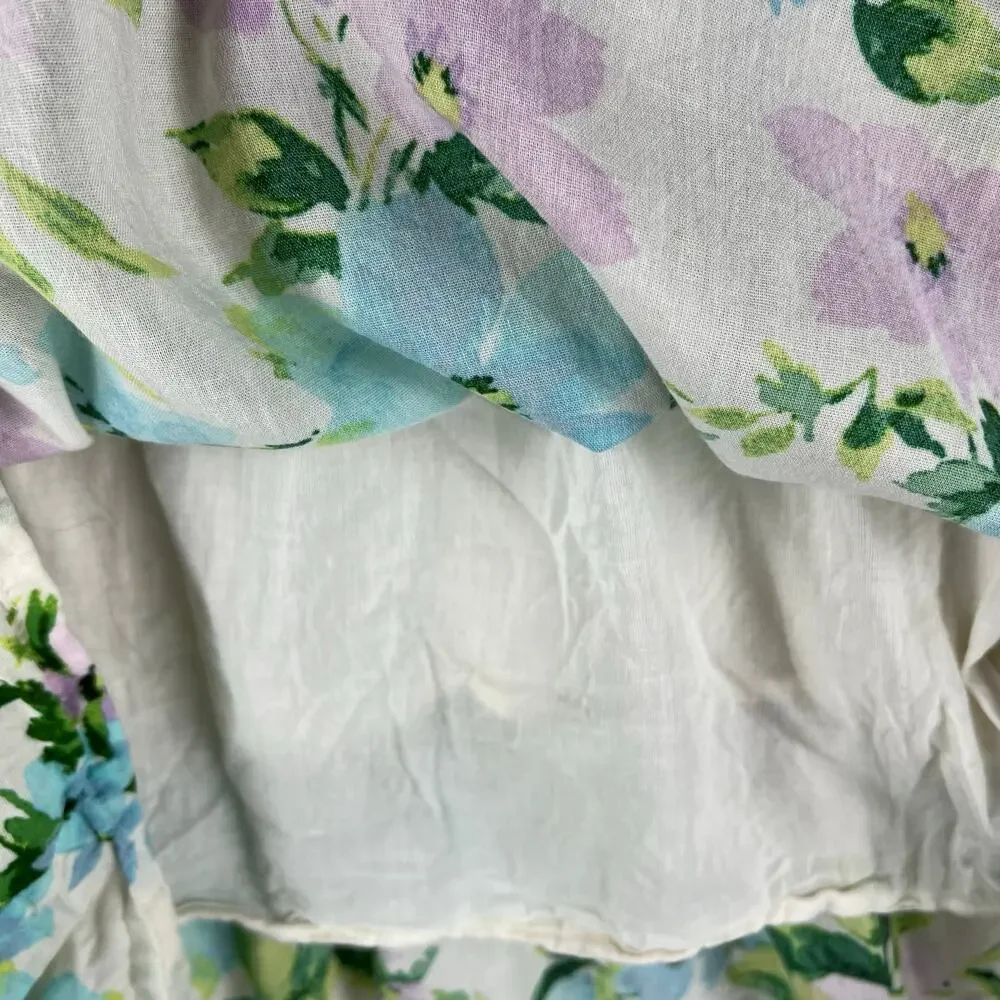 Old Navy Girls Tiered Cami Dress SZ L 10-12 Crème Floral Sundress Cotton Lined